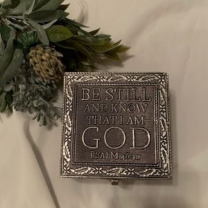 Be Still & Know Silver Accessories Jewelry Box